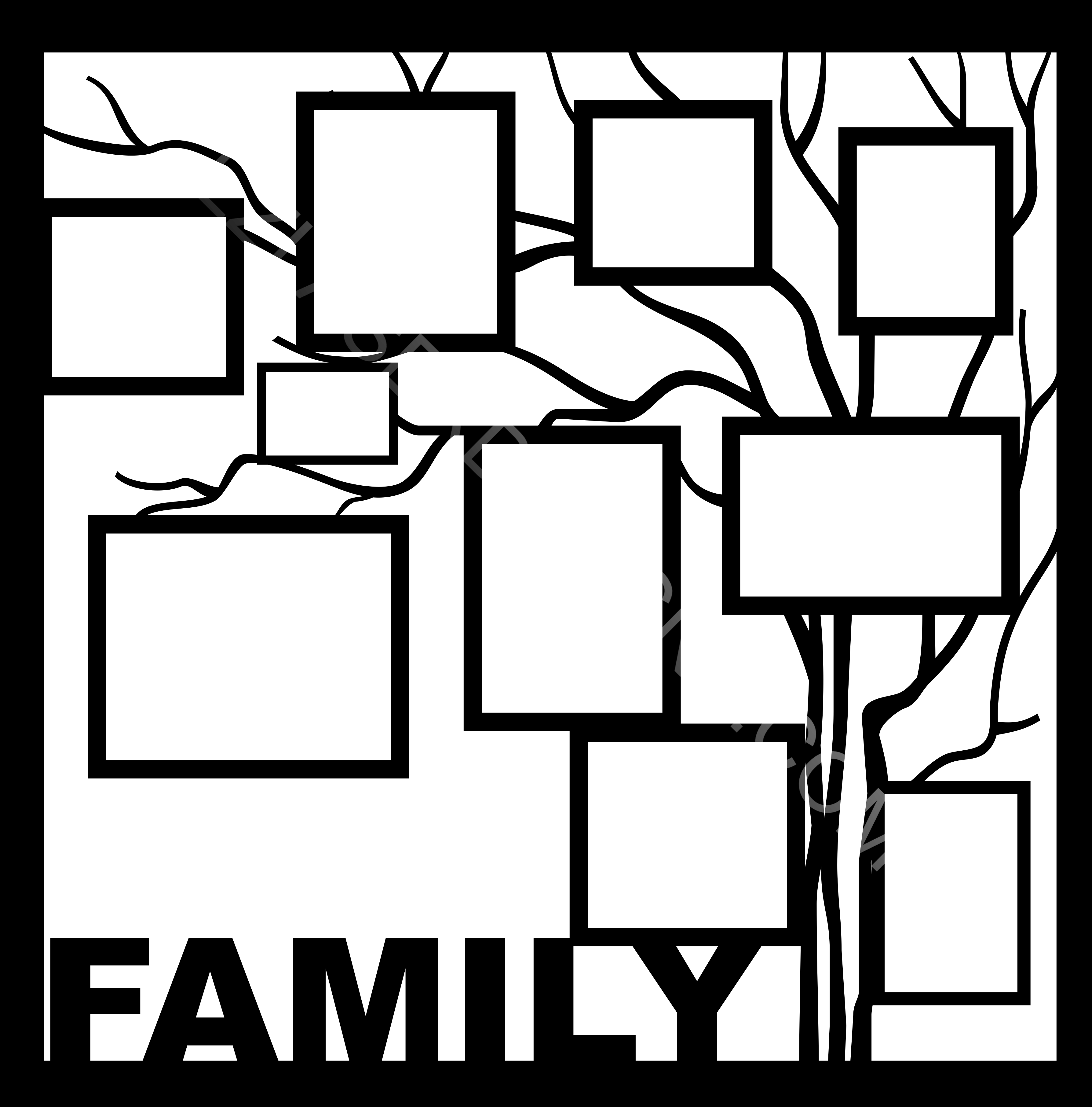 Family Tree Squares: EZ Laser Designs